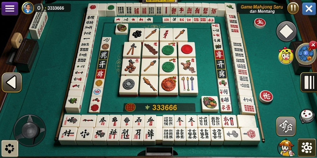 Screenshot utama 333666 menampilkan gameplay Mahjong yang memikat.