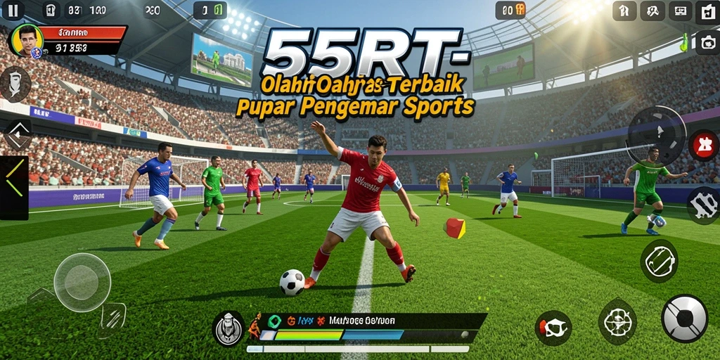 Tampilan gameplay 55RT yang menarik dan penuh aksi olahraga.