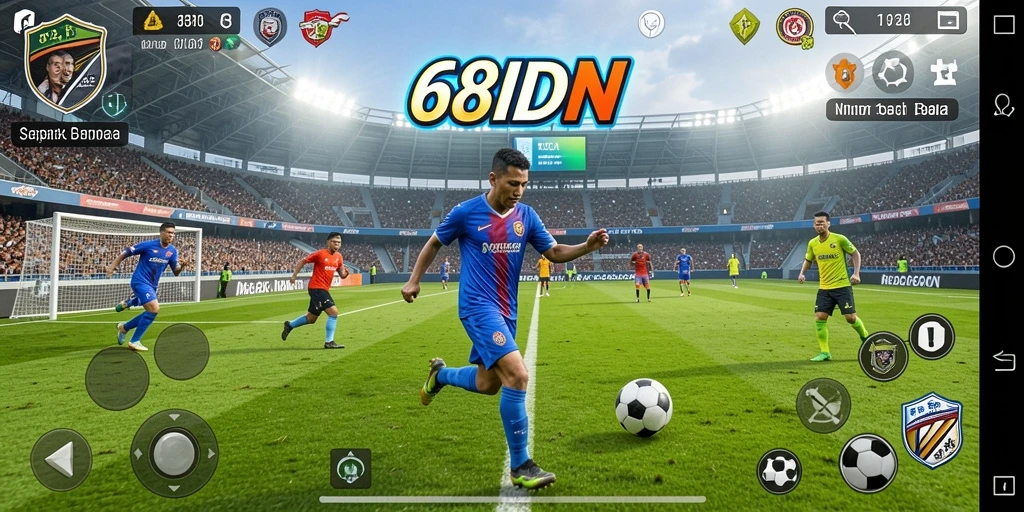Screenshot gameplay 68IDN yang menampilkan pertandingan sepak bola seru.