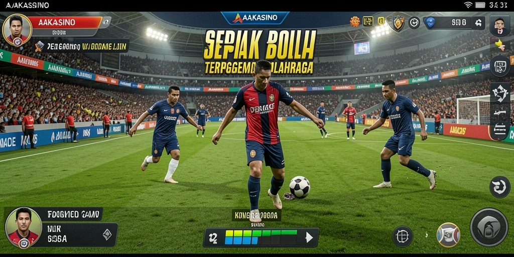 Screenshot utama AAKASINO menampilkan aksi sepak bola yang seru dan realistis.