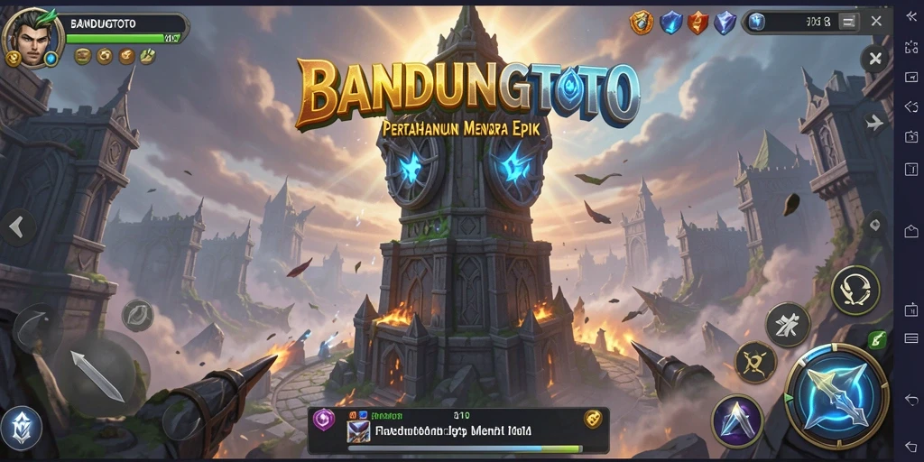 Tampilan gameplay BANDUNGTOTO yang mendebarkan dalam pertempuran Tower Defense.
