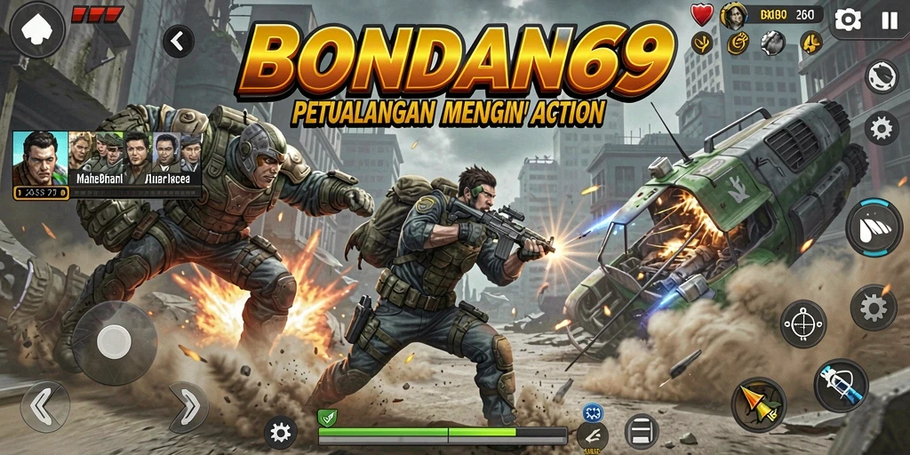 Tangkapan layar BONDAN69 menunjukkan aksi pertarungan yang intens dalam game Action.