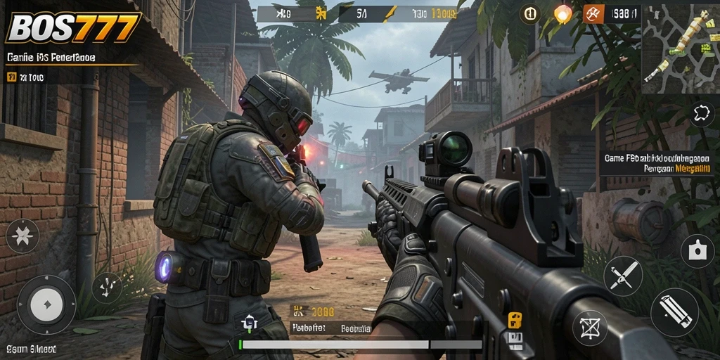 Tangkapan layar pertarungan intens dalam gameplay BOS777.