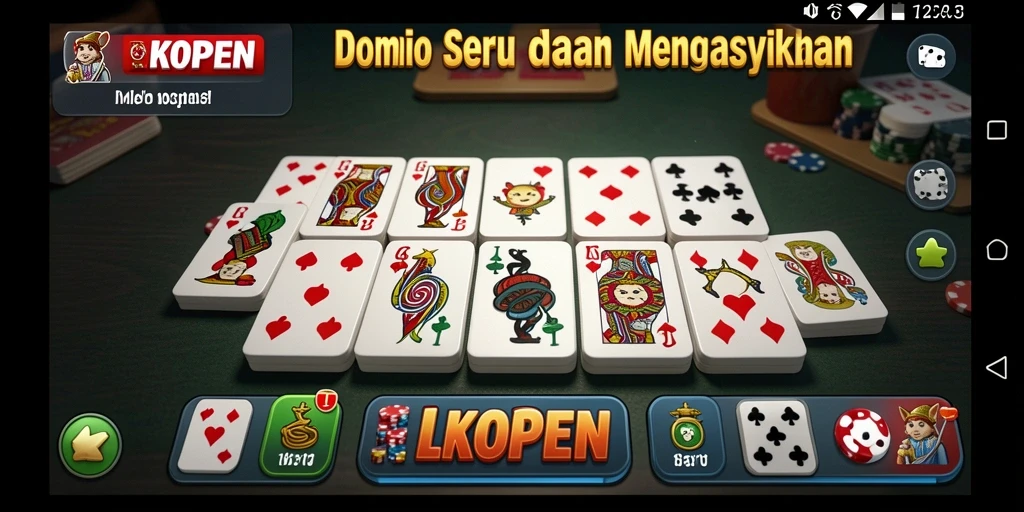 Tampilan menarik dari gameplay domino LKOPEN yang seru.