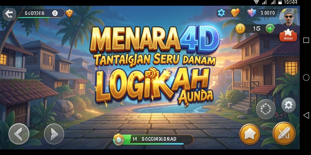 Tampilan gameplay MENARA4D yang menarik dengan berbagai tantangan puzzle.
