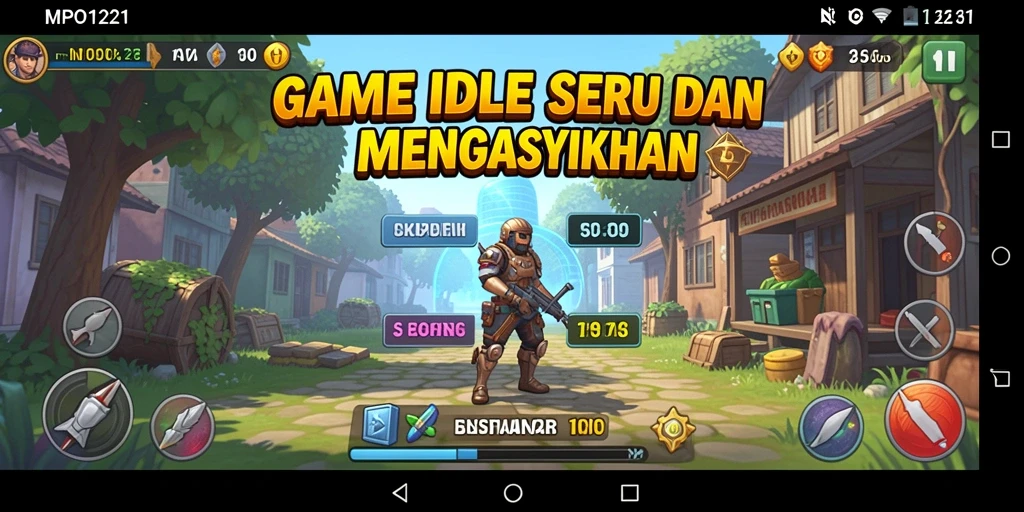 Tampilan gameplay MPO1221 dengan karakter yang beraksi dalam game Idle.