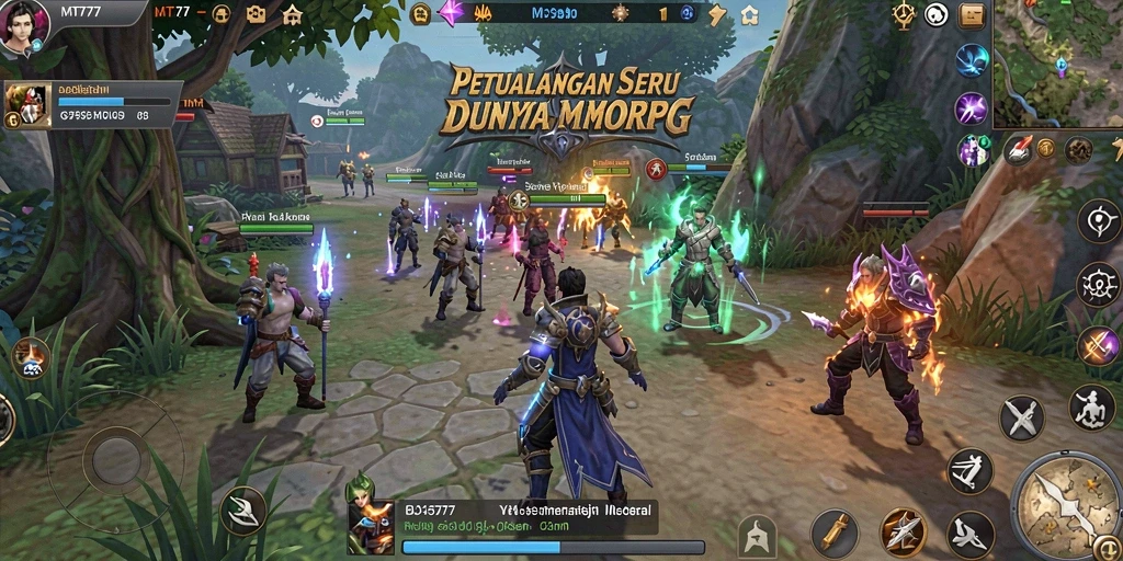 Tangkapan layar utama gameplay MT777 menampilkan petualangan seru dalam dunia MMORPG.