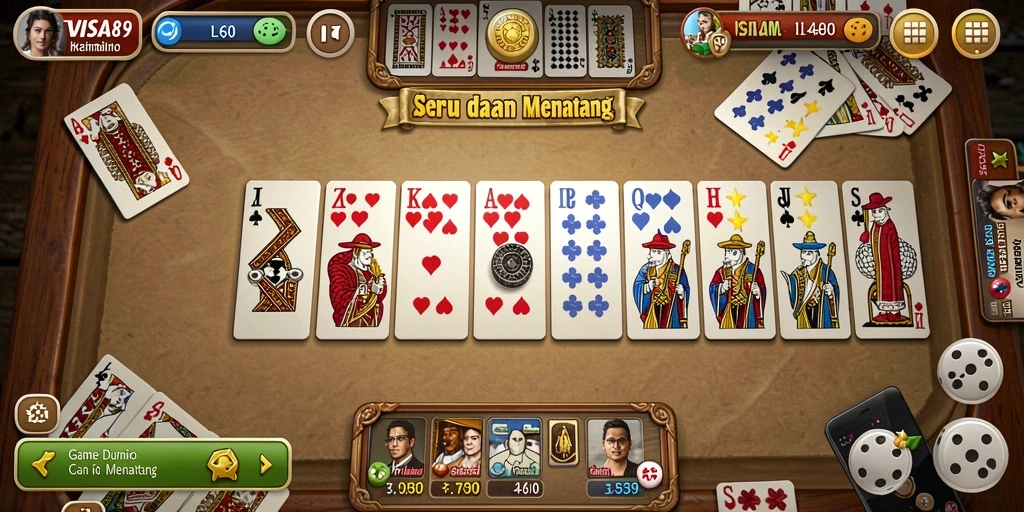 Tampilan gameplay menarik dari permainan Domino VISA89.